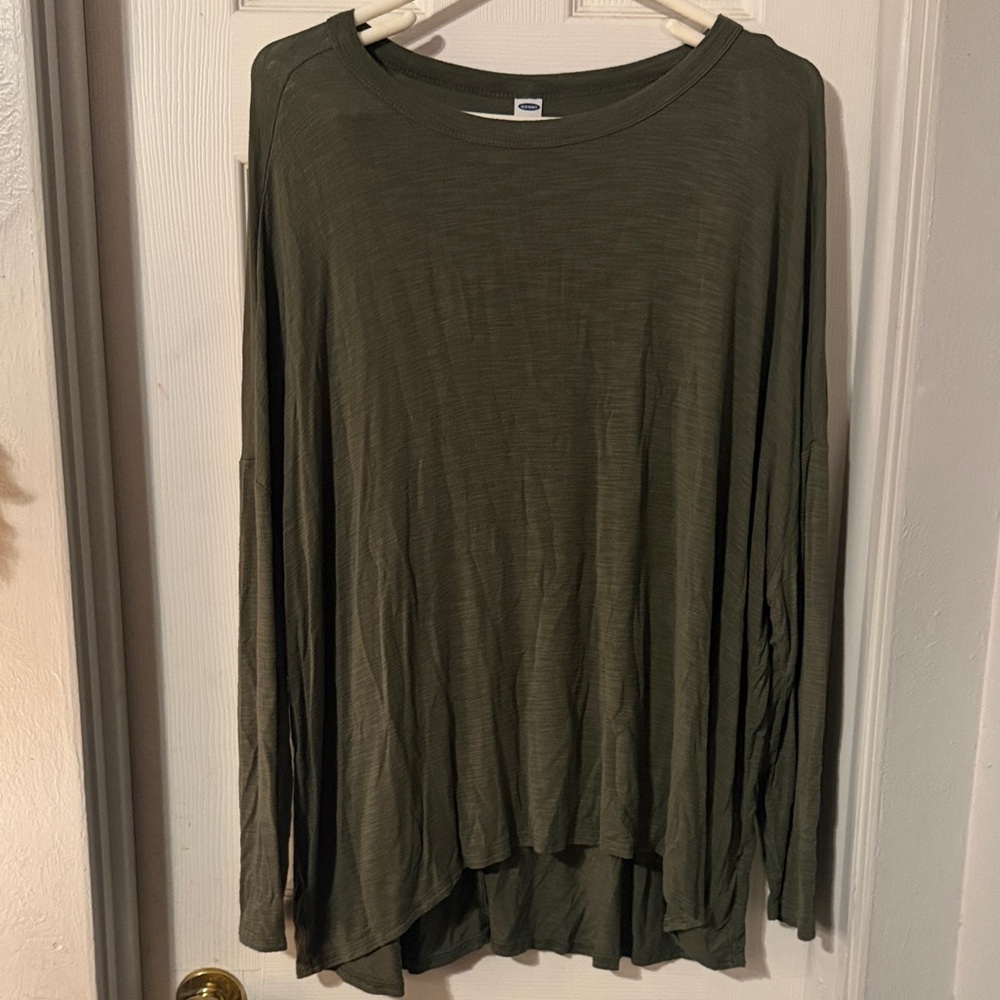 Old Navy Olive Green Long-Sleeve Relaxed Top
